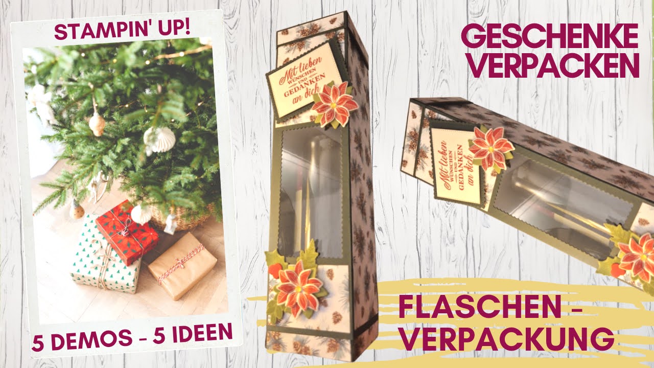 Read more about the article Anleitung: Weinflaschen -Verpackung zu Weihnachten mit Stampin‘ UP!